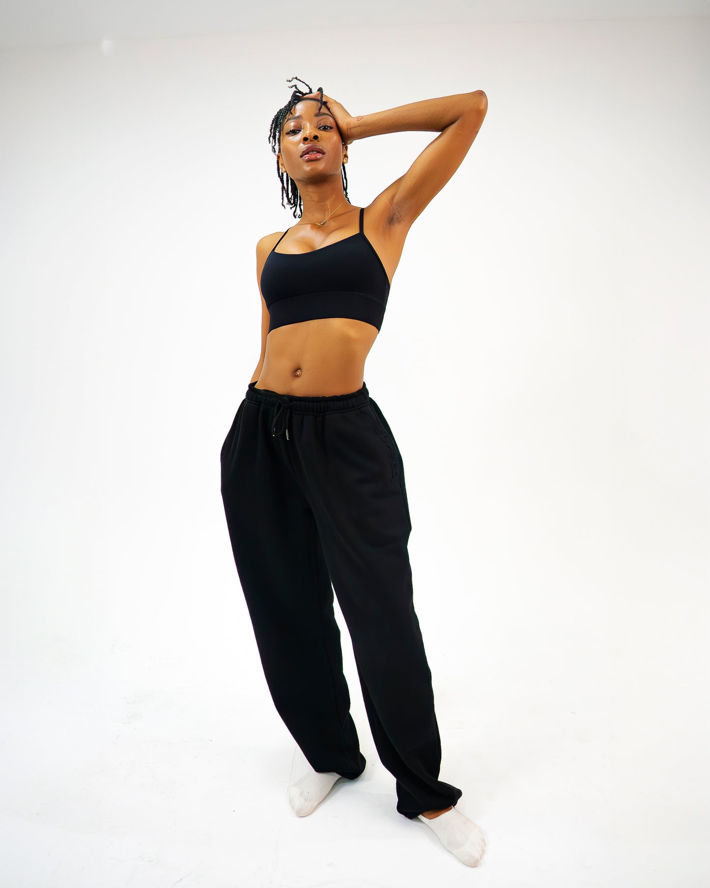 embossed straight leg sweatpants