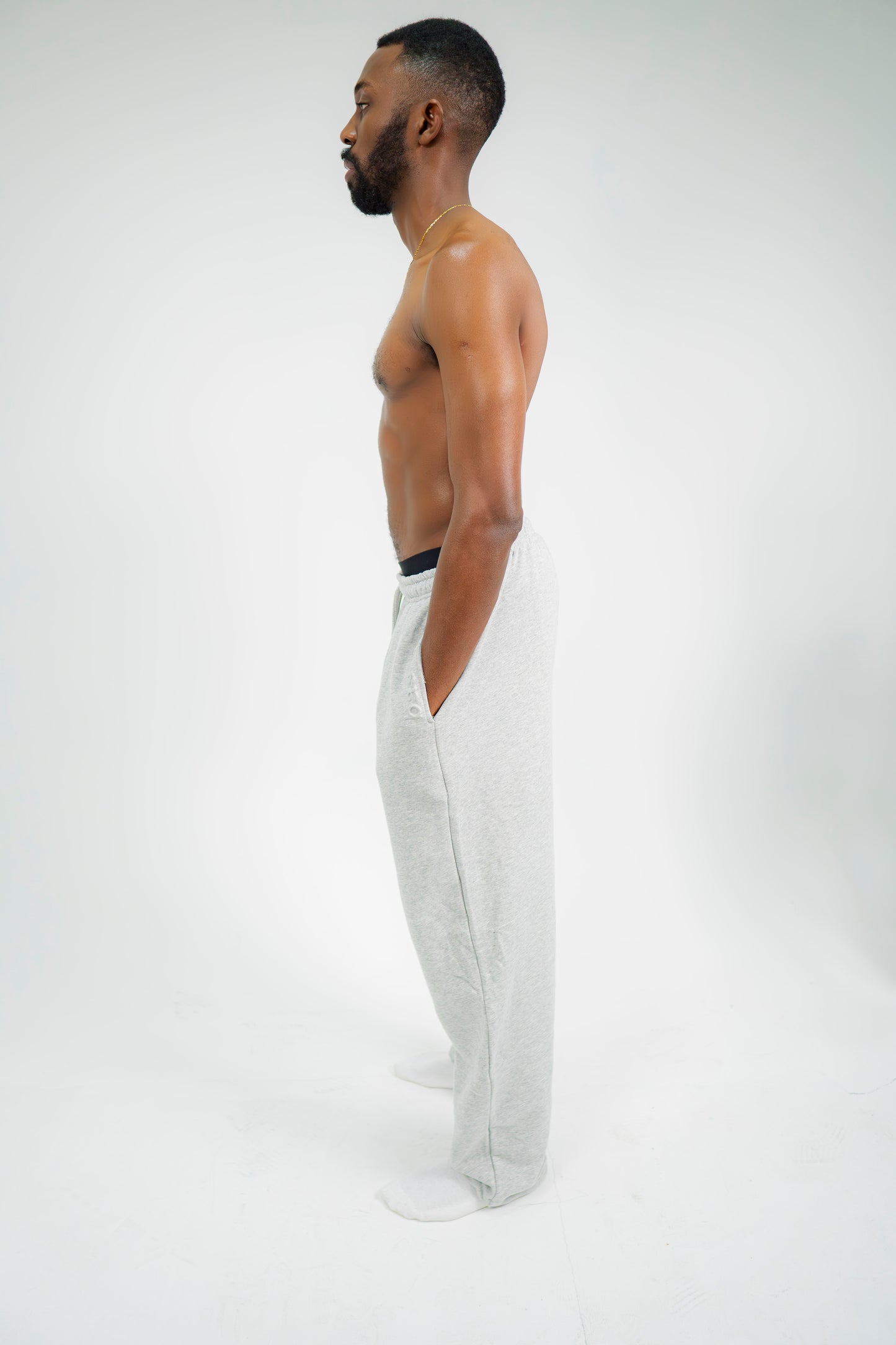 embossed straight leg sweatpants